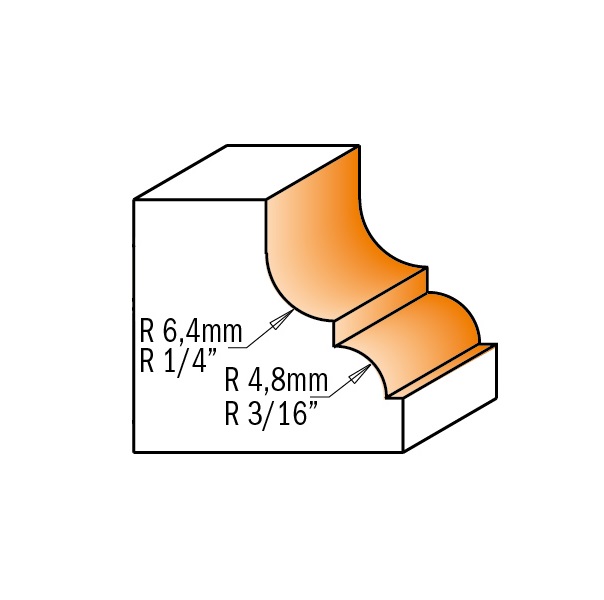 Fresa para Moldura HW Ø35x6,4/4,8mm - marca CMT - Cód. 745.350.11